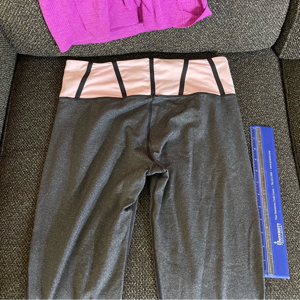 LULULEMON ATHLETICA WOMENS CAPRI GREY/WHITE/PINK